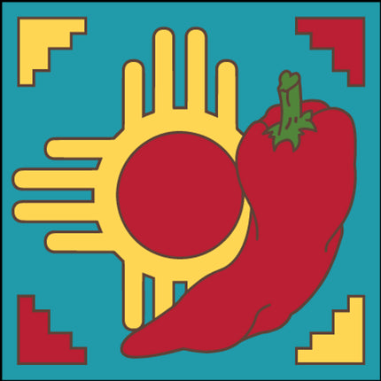 Zia Chili ceramic tile art gift | New Mexico Gift | Kitchen Trivet | Chili Peppers