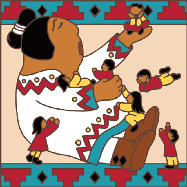 Storyteller - Ceramic Tile Trivet or Wall Art - Hand Glazed Arizona Desert Art Gift