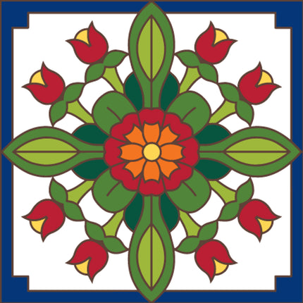 Talavera Tulip Ceramic Tile | Colorful Kitchen Backsplash Tile | Decorative Mexican tile