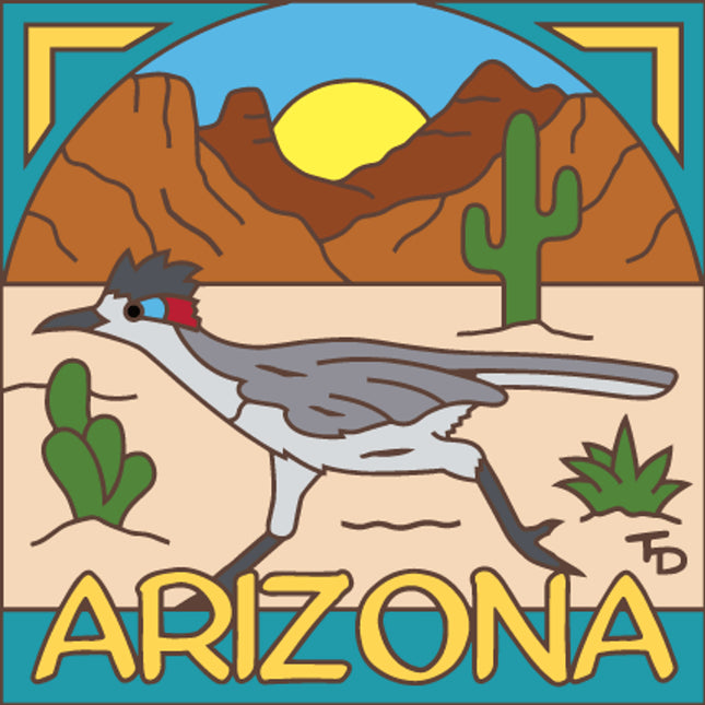 Desert Roadrunner Arizona Tile - Southwest ceramic tile art gift | AZ Gift