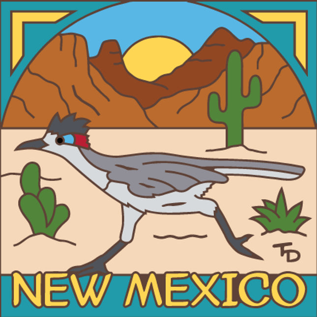 Desert Roadrunner New Mexico Tile - Southwest ceramic tile art gift | NM Gift