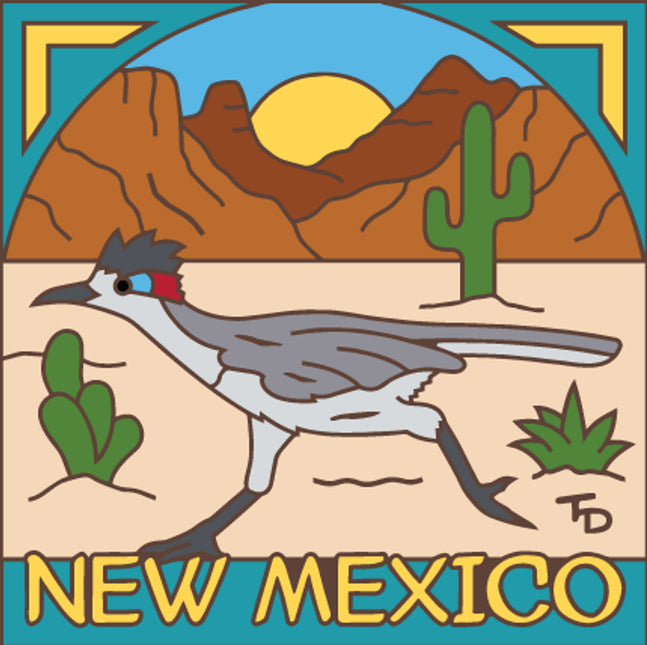 Desert Roadrunner New Mexico Tile - Southwest ceramic tile art gift | NM Gift
