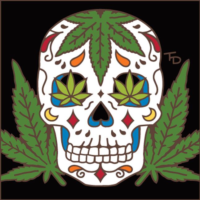 Day of the Dead Pot Heads Tile | Dia de los Muertos Art | Hand Glazed Tile | 420 Decor