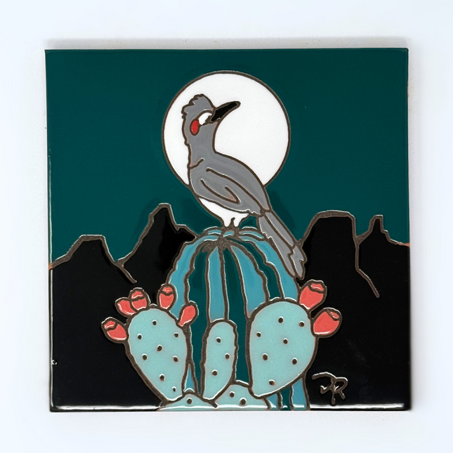 Roadrunner decorative tile desert gift
