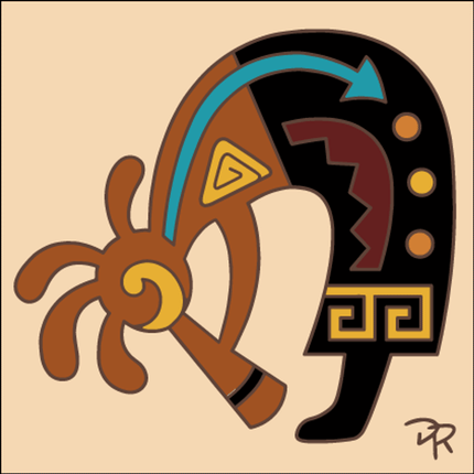 Southwest Painted Kokopelli Ceramic Tile Trivet or Wall Art | Hand Glazed Arizona Desert Art Gift | Colorful Southwest Wall Decor
