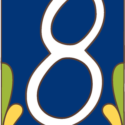 Cobalt Blue Talavera Tile House Numbers (TC)