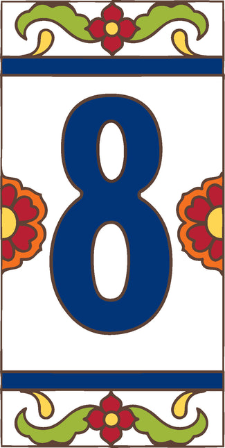 White Talavera Tile House Numbers (TW)