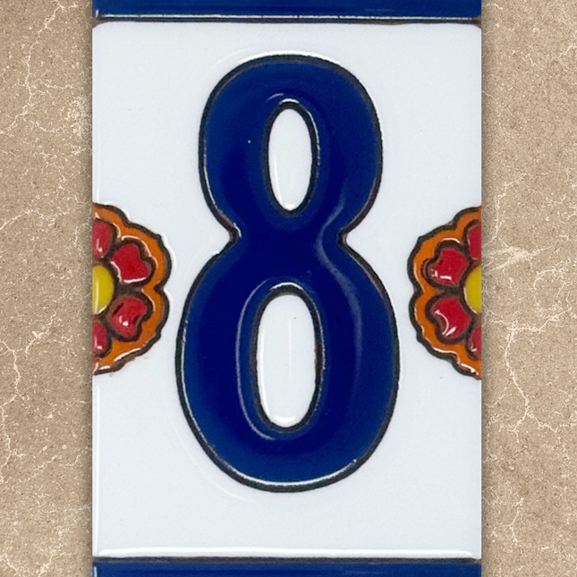 White Talavera Tile House Numbers (TW)