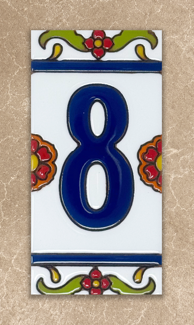 White Talavera Tile House Numbers (TW)