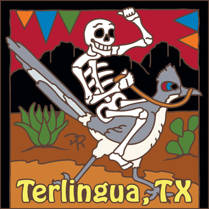 Terlingua, Texas Day of the Dead Roadrunner Wrangler Tile