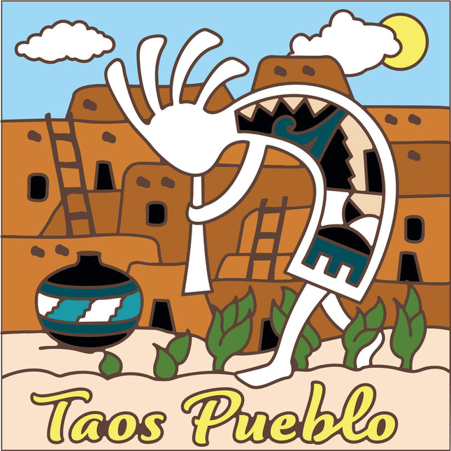 Kokopelli taos pueblo ceramic tile