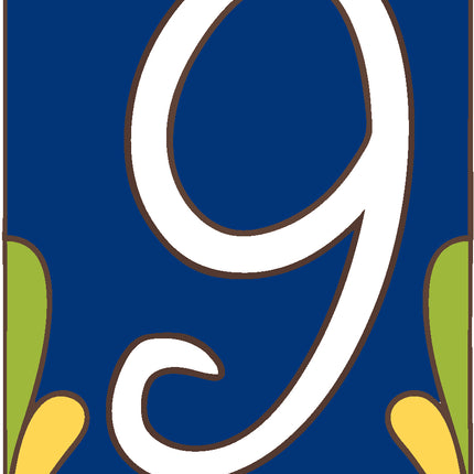 Cobalt Blue Talavera Tile House Numbers (TC)