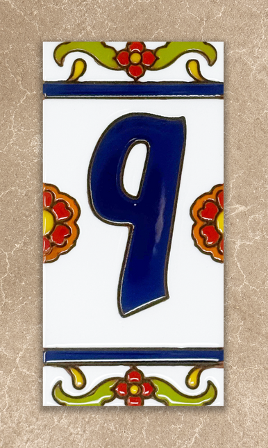 White Talavera Tile House Numbers (TW)