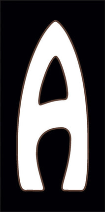 White letter 'A' on a black background ceramic tile house number