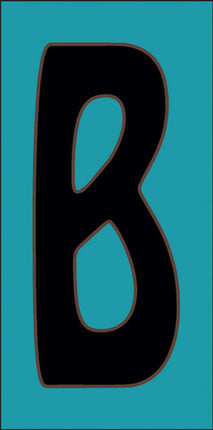 Black on Turquoise Letter and Symbol Tiles
