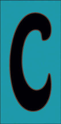Black on Turquoise Letter and Symbol Tiles