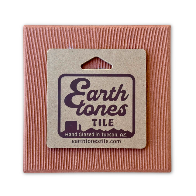 Pink tile with a 'Earth tones Tile' label on a white background