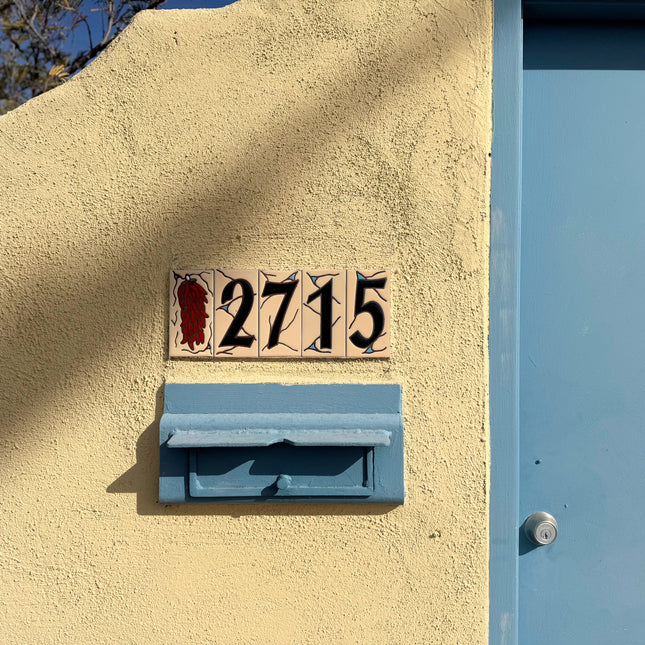 Southwest Adobe Sand House Number Tiles - Earthtones Tile - Ceramic tile house sign, wall art gift or kitchen trivet