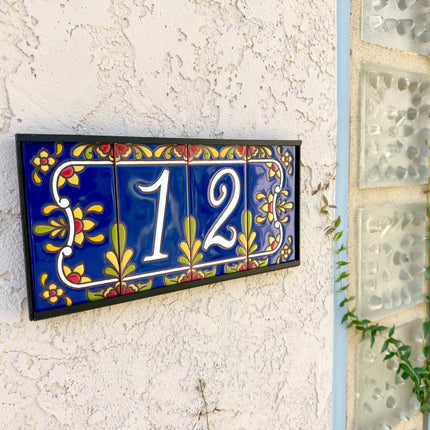 Cobalt Blue Talavera Tile House Numbers (TC)