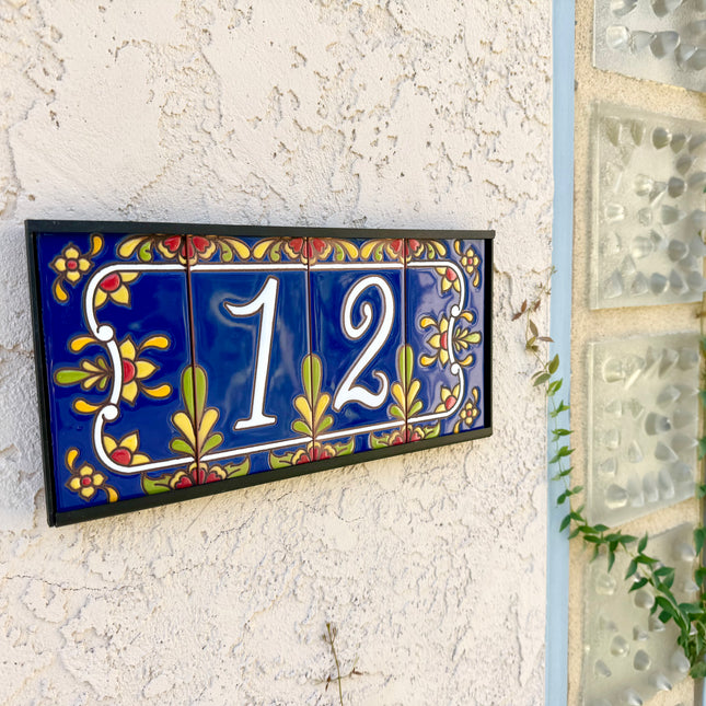 Cobalt Blue Talavera Tile House Numbers (TC)