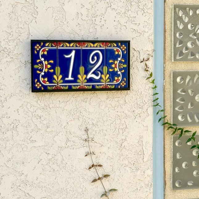 Cobalt Blue Talavera Tile House Numbers (TC)