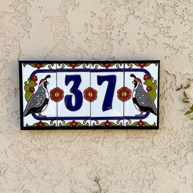 white talavera address sign
