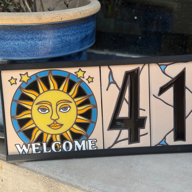 New Style! Lightweight Frame for Tile Address Sign | Fits 3"x6" House Number Tiles