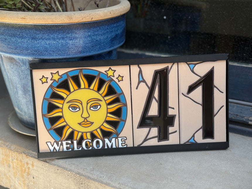 Metal Frame for Tile Address Sign | Fits 3"x6" House Number Tiles