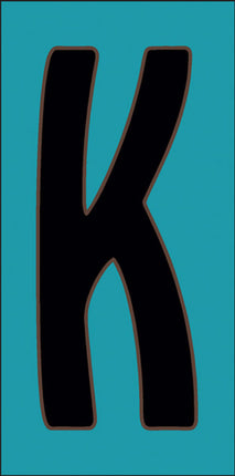 Black on Turquoise Letter and Symbol Tiles