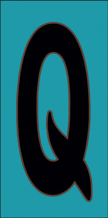 Black on Turquoise Letter and Symbol Tiles
