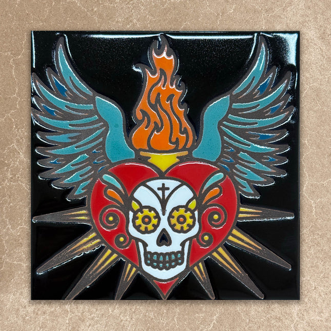 Day of the Dead Sacred Heart Tile (6007)