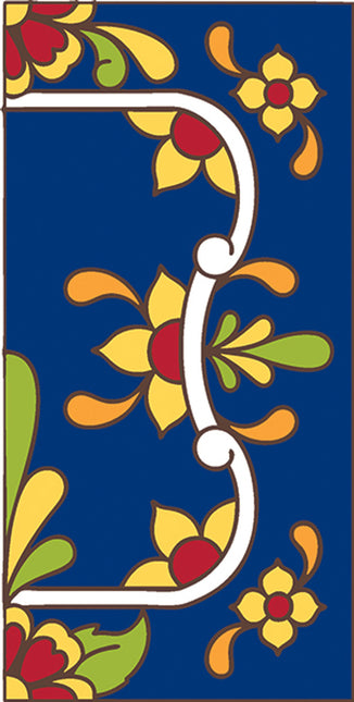 Blue Talavera End Cap Tile