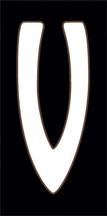 White letter 'V' on a black background, White letter 'A' on a black background ceramic tile house number