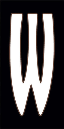 White letter 'W' on a black background, White letter 'A' on a black background ceramic tile house number