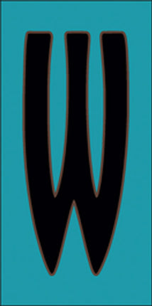 Black on Turquoise Letter and Symbol Tiles