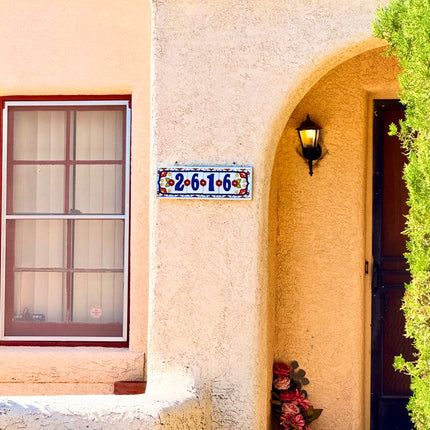 White Talavera Tile House Numbers