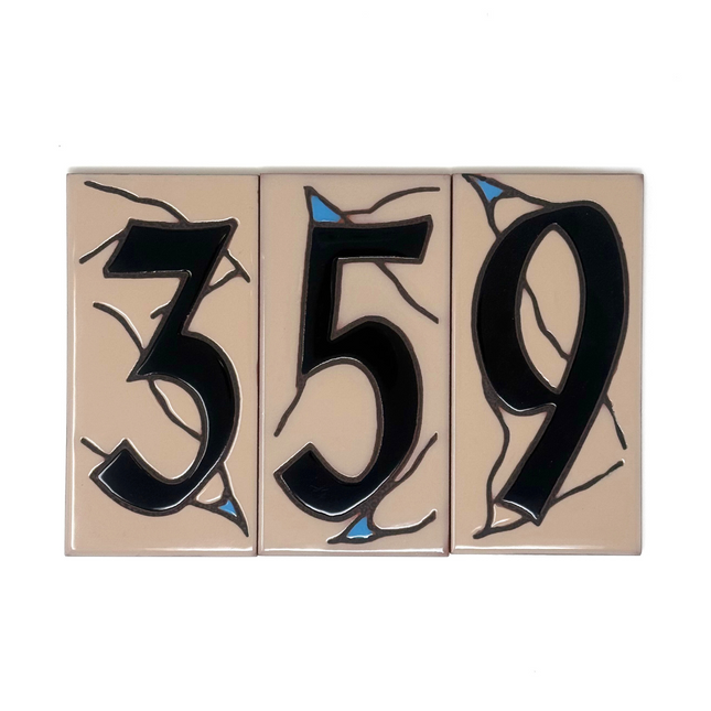 Southwest Adobe Sand House Number Tiles - Earthtones Tile - Ceramic tile house sign, wall art gift or kitchen trivet