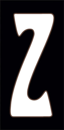 White letter 'Z' on a black background, White letter 'A' on a black background ceramic tile house number