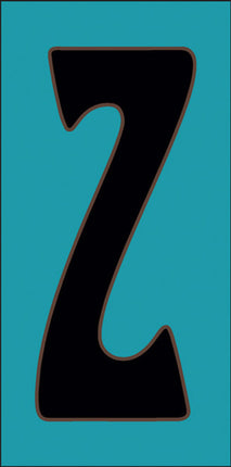 Black on Turquoise Letter and Symbol Tiles