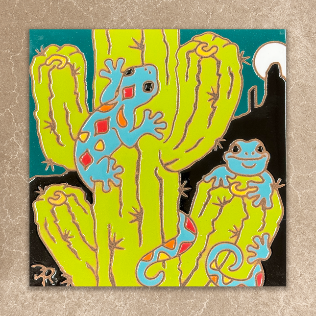 Cactus Climbing Geckos Tile (9252A)