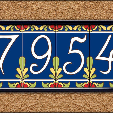 Cobalt Blue Talavera Tile House Numbers