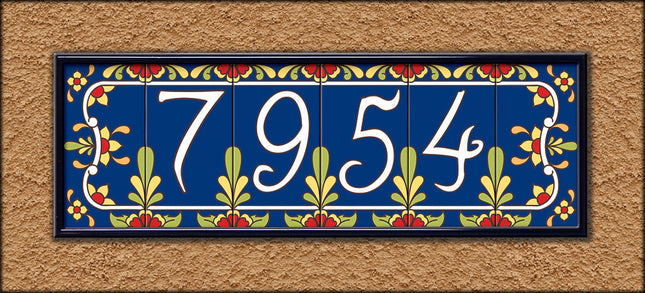 Cobalt Blue Talavera Tile House Numbers