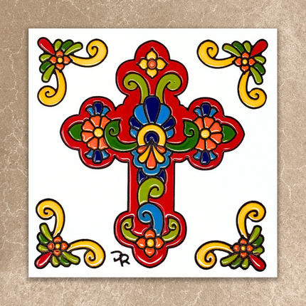 Talavera Cross Tile (7830)