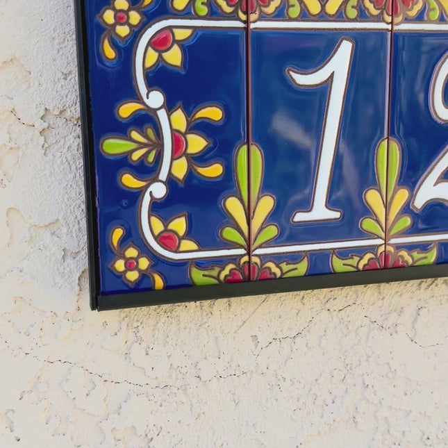 Cobalt Blue Talavera Tile House Numbers (TC)