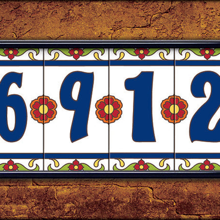 White Talavera Tile House Numbers